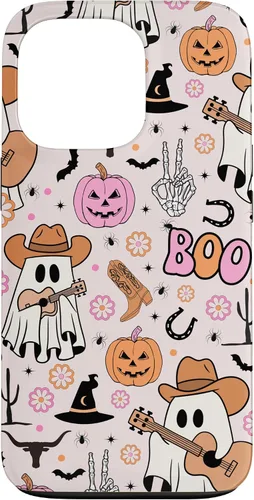 Vista 10 de Spooky Ghost Cowboy Cute Halloween Boo Western Retro Pastel Case for iPhone 17