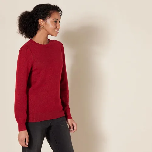 Vista 2 de Tienda Essentials - Suéter de cuello redondo con hombros plisados suave al tacto para mujer