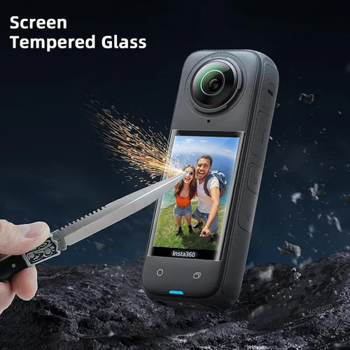 Vista 5 de Kit de accesorios de protección compatible con Insta360 X4, incluye funda protectora de carcasa dura, funda protectora de silicona, película