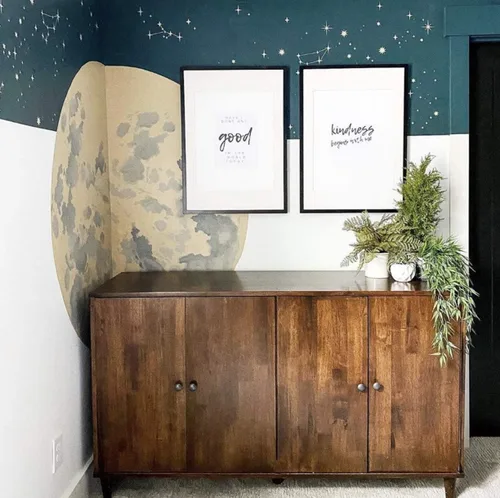 Vista 2 de Plantilla de pared Constellations - Plantillas celestiales para pintar paredes - Plantilla reutilizable para pintar paredes - Prueba la plantilla