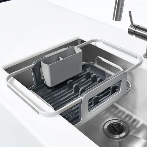 Vista 8 de OXO Good Grips Escurridor de Platos Extensible de Aluminio Sobre el Fregadero para Secar