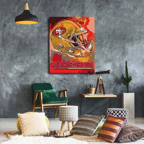 Vista 5 de San Francisco City 49ers - Póster de fútbol americano, diseño deportivo, arte de pared, diseño impreso, obra de arte para decoración del hogar
