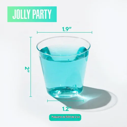 Vista 2 de JOLLY PARTY - Vasos desechables de plástico de 2 onzas, 500 vasos de degustación