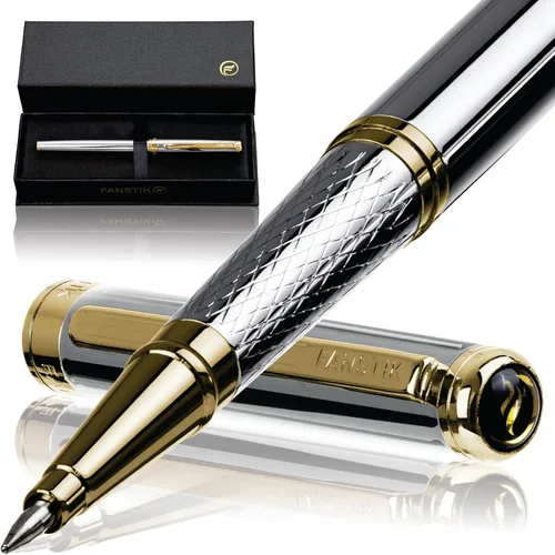 Vista 18 de FANSTIK Bolígrafo de lujo negro y dorado, juego de regalo elegante para mujeres, chapado en oro real de 24 quilates, juego de regalo profesional