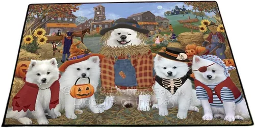 Vista 15 de Doggie of the Day American Eskimo Dogs Floor Mat - 4th of July Independence Day - Best Dog Doormat - Protector Decor - Unique Portrait Art - Premium