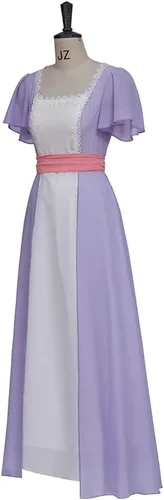 Vista 3 de Titanic Rose - Disfraz de traje de baño, vestido de color rosa blanco y morado, vestido de fiesta de noche para mujer, vestido de regencia