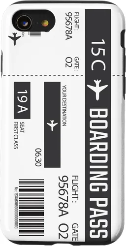 Vista 18 de Tarjeta de embarque de avión, boleto de avión, divertido estuche de regalo de viaje para iPhone 17