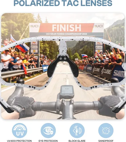 Vista 6 de DUCO Gafas de sol para niños y jóvenes, ligeras, con montura TR90, UV400, para béisbol, ciclismo, para niños y niñas, DK268