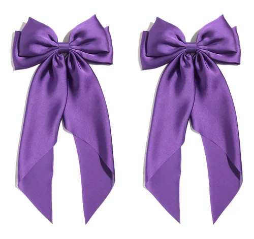 Vista 7 de SUSULU Pinzas para el cabello con lazo de cinta negra con cola larga, horquillas para fiestas y accesorios para mujeres y niñas, 2