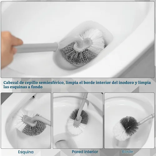 Vista 7 de Paquete de 2 cepillos para inodoro de baño, cepillo de inodoro de diseño