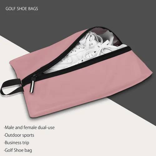 Vista 9 de Bolsa de zapatos para viajes, bolsa de zapatos resistente al agua para gimnasio, bolsa de tacos de fútbol resistente al olor para deporte, Rosado