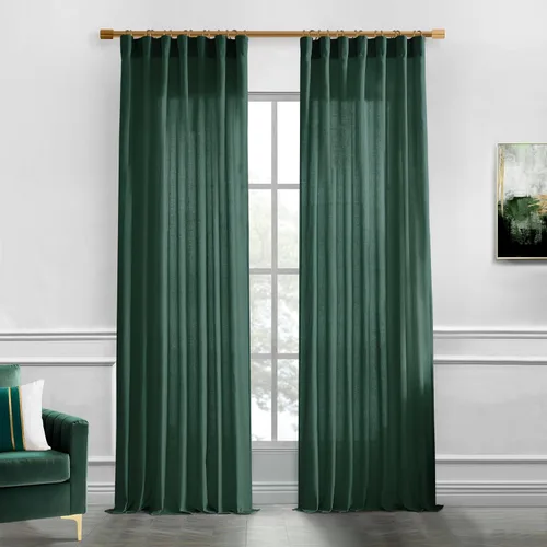 Vista 35 de XTMYI - Cortinas transparentes de 54 pulgadas de largo, juego de 2 paneles para baño, cortinas cortas de lino y algodón con semi privacidad