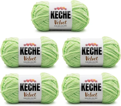 Vista 61 de Keche Hilo para ganchillo, hilo de terciopelo, chenilla suave, manta de bebé voluminosa amigurumi Yarn 3.53 oz (132 yardas) - Arona