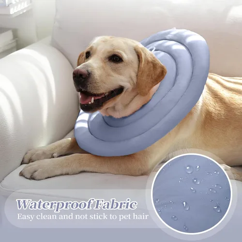 Vista 3 de IDOMIK - Collar de recuperación para perros, cono suave impermeable para perros después de la cirugía Comfy Protective Elizabethan Collar