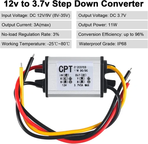 Vista 2 de 2 unids 12 V a 3.7 V convertidor DC reductor Buck regulador de voltaje fuente de alimentación módulo transformador 3A 11W convertidor de energía