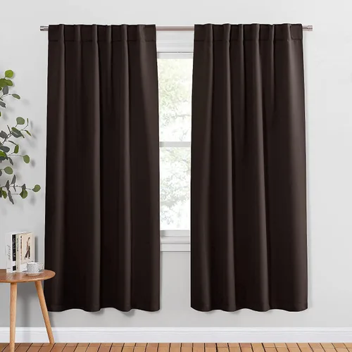 Vista 41 de PONY DANCE Cortinas cortas con aislamiento térmico para ventana pequeña, para guardería, baño, cocina, lavandería, caravana, sótano, 29 pulgadas