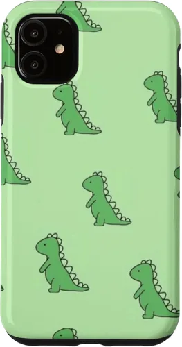 Vista 8 de Lindo dinosaurio verde bebé Dino TRex en verde para mujeres y niñas caso para iPhone 17