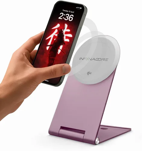 Vista 8 de InfinaCore Soporte de cargador inalámbrico magnético para dispositivos Apple, iPhone, AirPods, soporte de carga rápida de construcción duradera Azul
