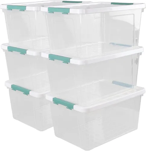 Vista 10 de Xyskin Contenedor de almacenamiento transparente de 14 cuartos de galón