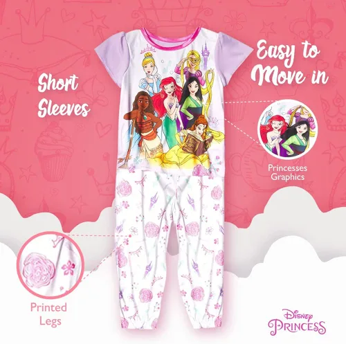 Vista 4 de Disney Conjunto de pijama de 3 piezas de Minnie Mouse para niñas Frozen Princesas Minnie Mouse