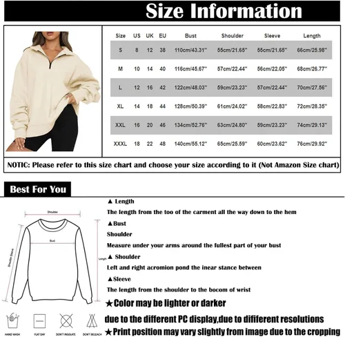 Vista 4 de Sudadera de gran tamaño para mujer, suéter de Navidad con cremallera de un cuarto, sudadera de forro polar para Navidad, media cremallera, suéter