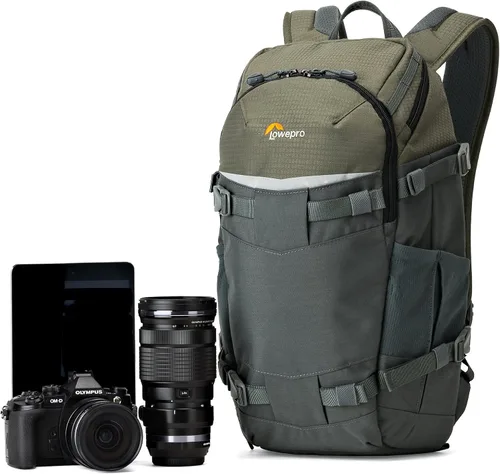 Vista 3 de Lowepro LP37014-PWW, Flipside Trek BP 250 AW Mochila para cámara con sistema de suspensión ActiveZone, compartimento para tableta, gris/verde oscuro