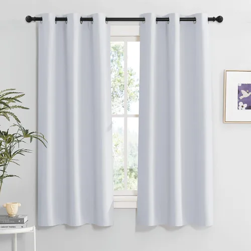 Vista 114 de RYB HOME - Cortinas para armario de 36 pulgadas, cortinas para oscurecer la habitación con ojales resistentes a la oxidación, cortinas de Aqua