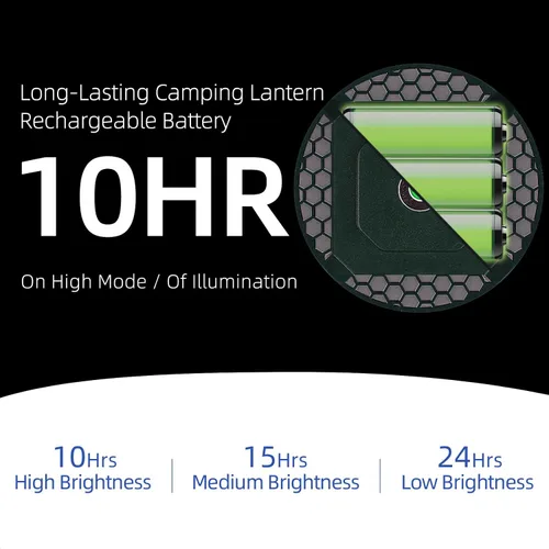 Vista 4 de Linterna LED recargable ultra brillante, luz colgante portátil con carga USB C, IPX5 impermeable, base magnética y gancho para campamento, glamping