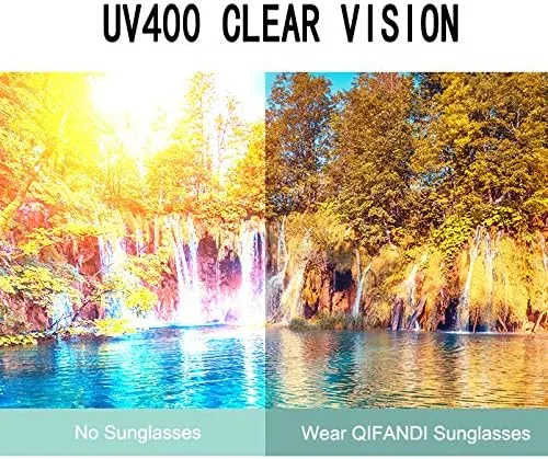 Vista 6 de QIFANDI UV400 - Gafas de sol estilo retro, ovaladas y gruesas, con marco grueso