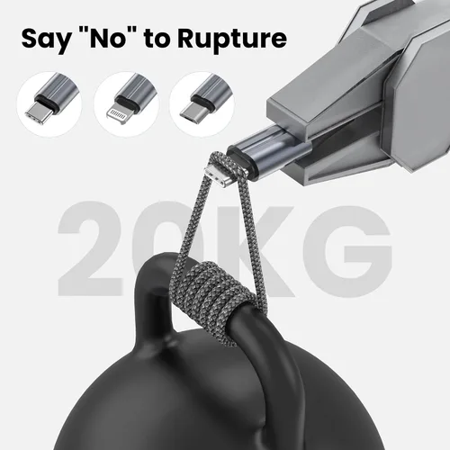 Vista 4 de FEEL2NICE Cable de carga múltiple 3 en 1, paquete de 3 cables de carga múltiple de 6 pies con USB C, Lightning y conectores micro USB para iPhone