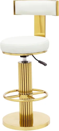 Vista 19 de FUNROLUX Gold Bar Stools, Adjustable Swivel Counter Height Barstools Black Negro