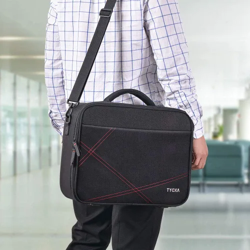 Vista 6 de Funda para proyector, bolsa de transporte de viaje para proyector, dimensión interna de 14.5 x 10.6 x 3.9 pulgadas con correa de hombro ajustable