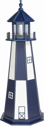 Vista 3 de Faro de polietileno azul y blanco de Cape Henry Patriot, luz giratoria