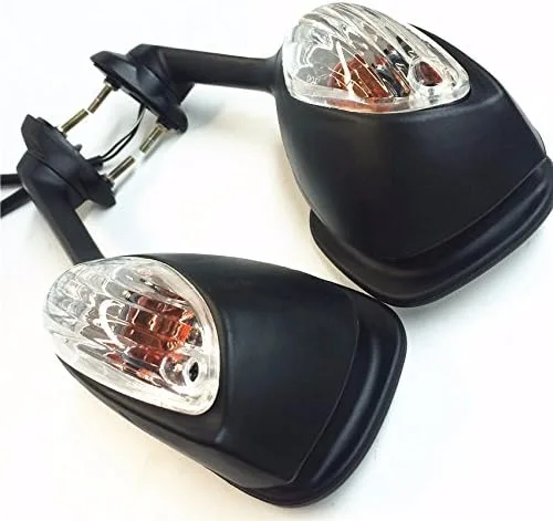 Vista 7 de Espejos estilo SMT-OEM compatibles con Suzuki GSXR600 750 2009 2010 2011 2012 GSXR1000 Negro con luz LED amarilla Señales de giro Producto