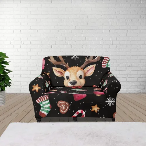 Vista 66 de Funda de sofá con diseño de árbol de bandera estadounidense para sofás y sofás, decoración navideña, funda antideslizante para sofá de 1 cojín