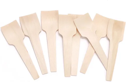 Vista 3 de Bekith 400 cucharas pequeñas de madera, mini cucharas de helado de madera, cuchara desechable de 2-3/4 pulgadas para manualidades, exfoliantes