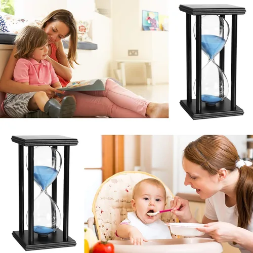 Vista 4 de Lodunsyr Reloj de Arena Temporizador de 30 Minutos para Decoración de Ornamentos Navidad Año Nuevo Cumpleaños Té Mesa de Café Estante de Libros