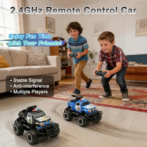 Vista 3 de Pup Go Mini Remote Control Police Car Toy for Kids 3 4 5 6 7 Year Old
