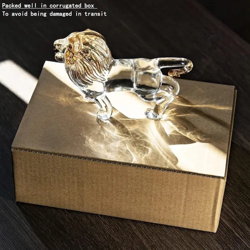 Vista 9 de YU FENG Caja de baratijas de caballito de mar con bisagras y figura de león de cristal coleccionable