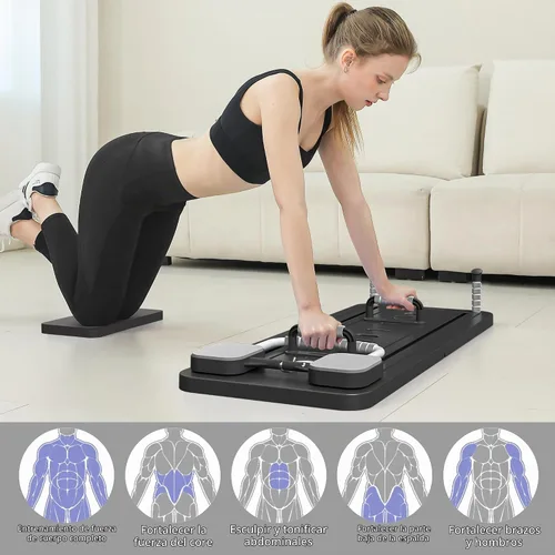 Vista 3 de JANUA Pilates Board - Pilates Reformer Set, Multi-Purpose Foldable Pilates Reformer Board for Home, 5 in 1 Pilates Sliding Board