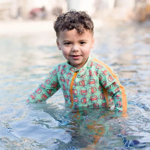 Vista 8 de SwimZip - Traje de baño de manga larga para niño, con protección UPF 50+