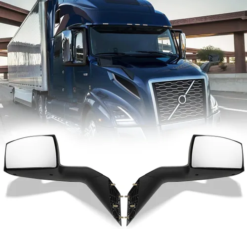 Vista 8 de Espejo de capó izquierdo del lado del conductor y lado derecho del pasajero de repuesto para Volvo VNL 2018-2024 (negro, par)