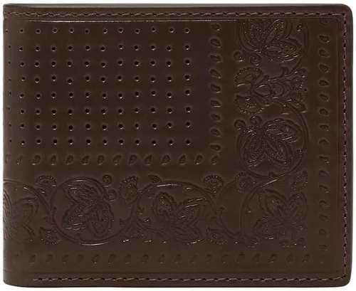 Vista 6 de Fossil Derrick - Cartera plegable de piel con bloqueo RFID y ventana de identificación abatible para hombre