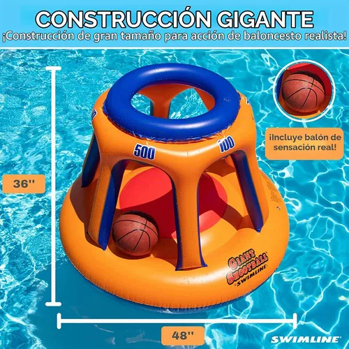 Vista 5 de Piscina inflable gigante de juguete Swimline para shootball Juego de baloncesto flotante (inflable)
