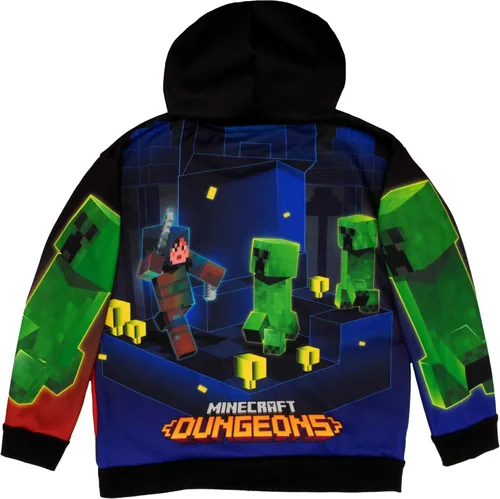 Vista 3 de Minecraft Sudadera con capucha sublimada de manga larga para niños y adolescentes