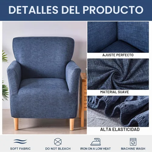 Vista 4 de HAOYONG - Funda elástica de terciopelo para silla de banquete, fundas para sillas de 1 pieza, fundas para sillones de sofá, funda suave para sillón