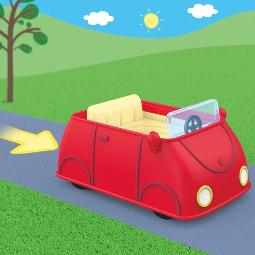 Vista 4 de Peppa Pig Peppa's Little Vehicle Playset para niñas y niños, incluye helicóptero, cámper y automóvil, y juego de 5 figuras, juguetes preescolares, a