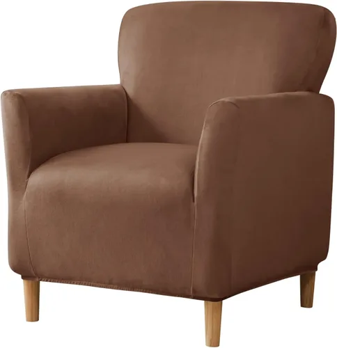 Vista 10 de HAOYONG - Funda elástica de terciopelo para silla de banquete, fundas para sillas de 1 pieza, fundas para sillones de sofá, funda suave para sillón
