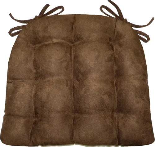 Vista 11 de Barnett Almohadilla para silla de comedor con lazos. Gamuza microfibra, microgamuza, reversible, relleno de espuma de látex, se puede lavar a Negro