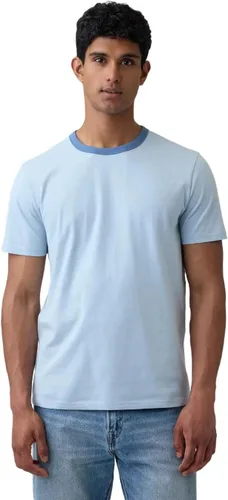 Vista 4 de Camiseta de cuello redondo Gap para hombre, mangas cortas, estilo casual Negro